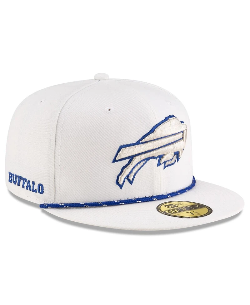 New Era Men's White Buffalo Bills 2025 Rivalries Collection Sideline Rope 59FIFTY Fitted Hat