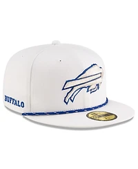 New Era Men's White Buffalo Bills 2025 Rivalries Collection Sideline Rope 59FIFTY Fitted Hat