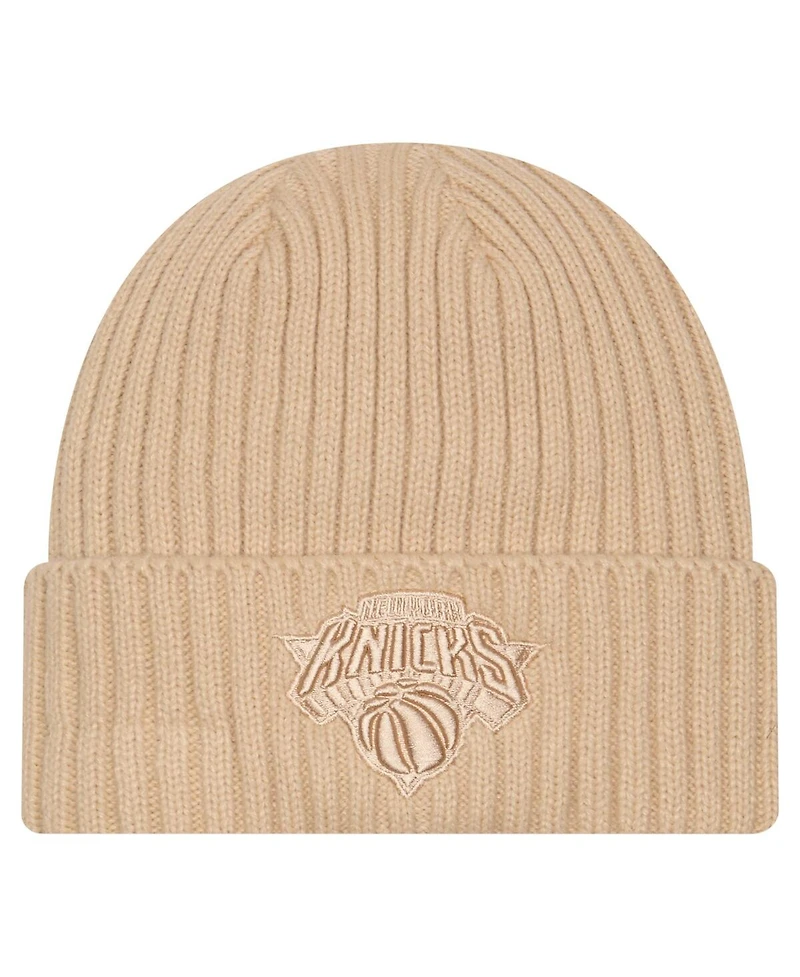 New Era Men's Tan New York Knicks Color Pack Cuffed Knit Hat
