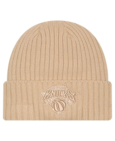 New Era Men's Tan New York Knicks Color Pack Cuffed Knit Hat