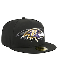 New Era Men's Black Baltimore Ravens Tri-Hit 59FIFTY Fitted Hat