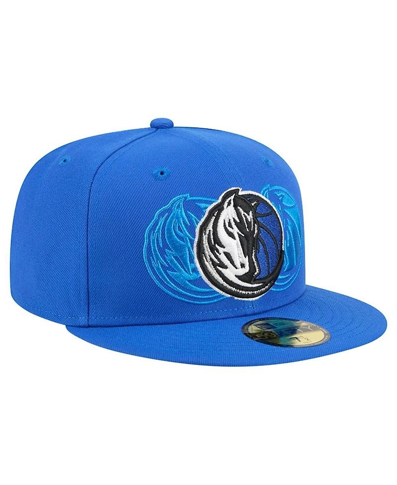 New Era Men's Blue Dallas Mavericks Tri-Hit 59Fifty Fitted Hat