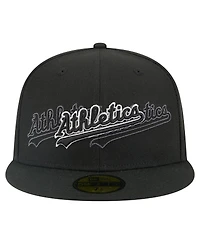 New Era Men's Black Athletics Tri-Hit 59FIFTY Fitted Hat