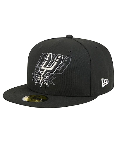 New Era Men's Black San Antonio Spurs Tri-Hit 59Fifty Fitted Hat