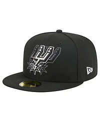 New Era Men's Black San Antonio Spurs Tri-Hit 59Fifty Fitted Hat