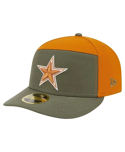 New Era Men's Olive/Brown Dallas Cowboys 2-Tone Color Pack Split Panel 59FIFTY Fitted Hat