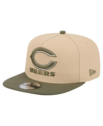 New Era Men's Light Beige/Olive Chicago Bears Color Pack A-Frame 9FIFTY Snapback Hat