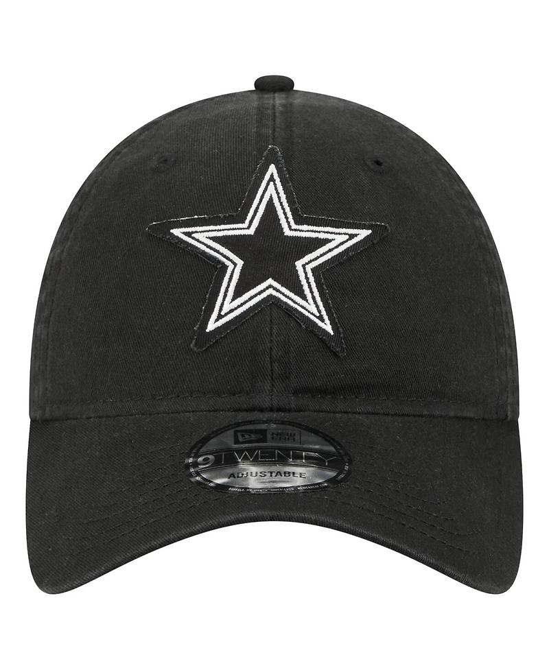 New Era Men's Black Dallas Cowboys Stamp 9TWENTY Adjustable Hat
