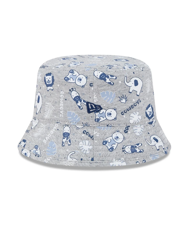 New Era Baby Boys and Girls Gray Dallas Cowboys Animal Bucket Hat