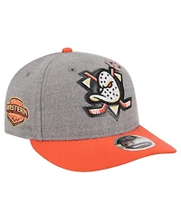 New Era Men's Gray/Black Anaheim Ducks Wool Pin Low Profile 9FIFTY Snapback Hat
