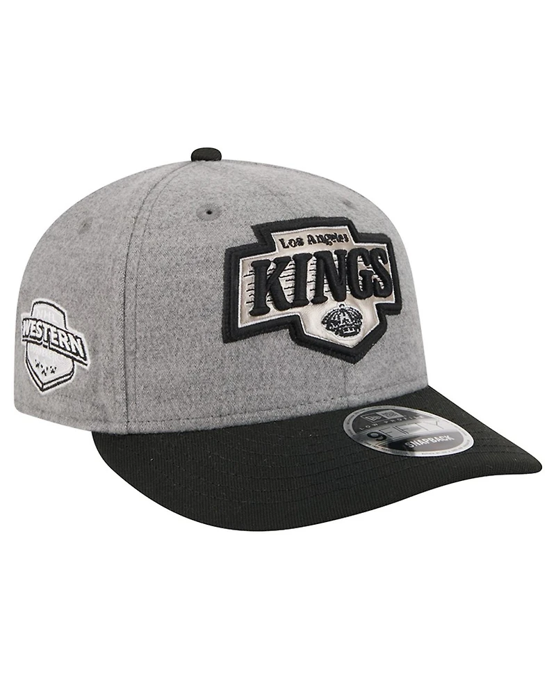 New Era Men's Gray/Black Los Angeles Kings Wool Pin Low Profile 9FIFTY Snapback Hat