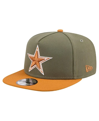 New Era Men's Olive/Brown Dallas Cowboys Two-Tone A-Frame 9FIFTY Snapback Hat