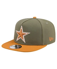 New Era Men's Olive/Brown Dallas Cowboys Two-Tone A-Frame 9FIFTY Snapback Hat