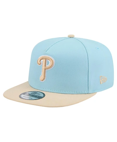 New Era Men's Light Blue/Light Beige Philadelphia Phillies Color Pack A-Frame 9FIFTY Snapback Hat