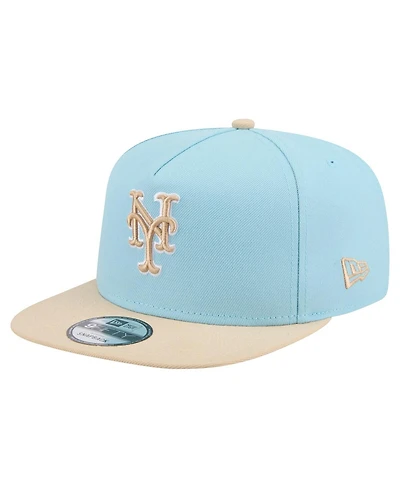 New Era Men's Light Blue/Light Beige New York Mets Color Pack A-Frame 9FIFTY Snapback Hat