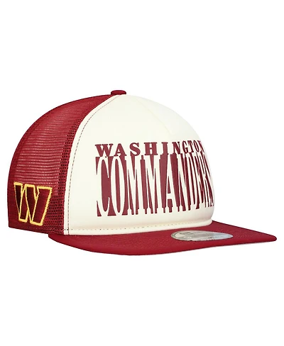 New Era Men's Cream/Burgundy Washington Commanders Cutout A-Frame 9FIFTY Snapback Hat