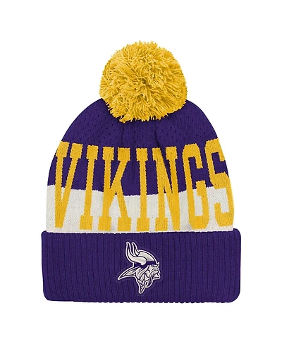 Outerstuff Big Boys and Girls Purple Minnesota Vikings Modern Fan Cuffed with Pom Knit Hat