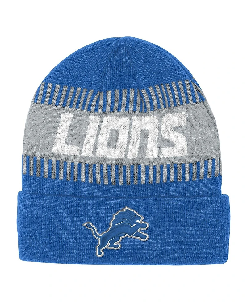 Outerstuff Big Boys and Girls Blue Detroit Lions Bright Lights Cuffed Knit Hat