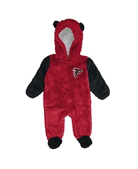 Outerstuff Baby Boys and Girls Red Atlanta Falcons Stay Napping Fleece Bunting Full-Zip Sleeper