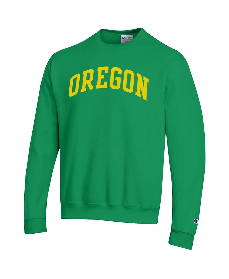 Champion Men's Green Oregon Ducks Basic Arch Fleece Pullover Sweatshirt