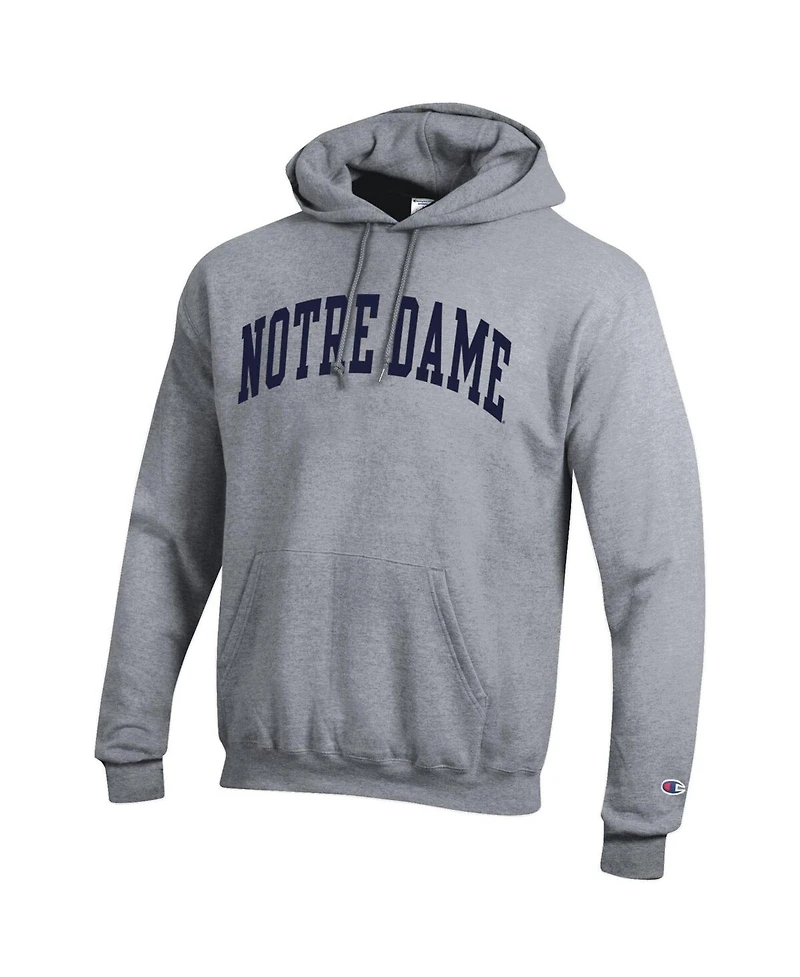 Champion Men's Heather Gray Notre Dame Fighting Irish Basic Arch Fleece Pullover Hoodie