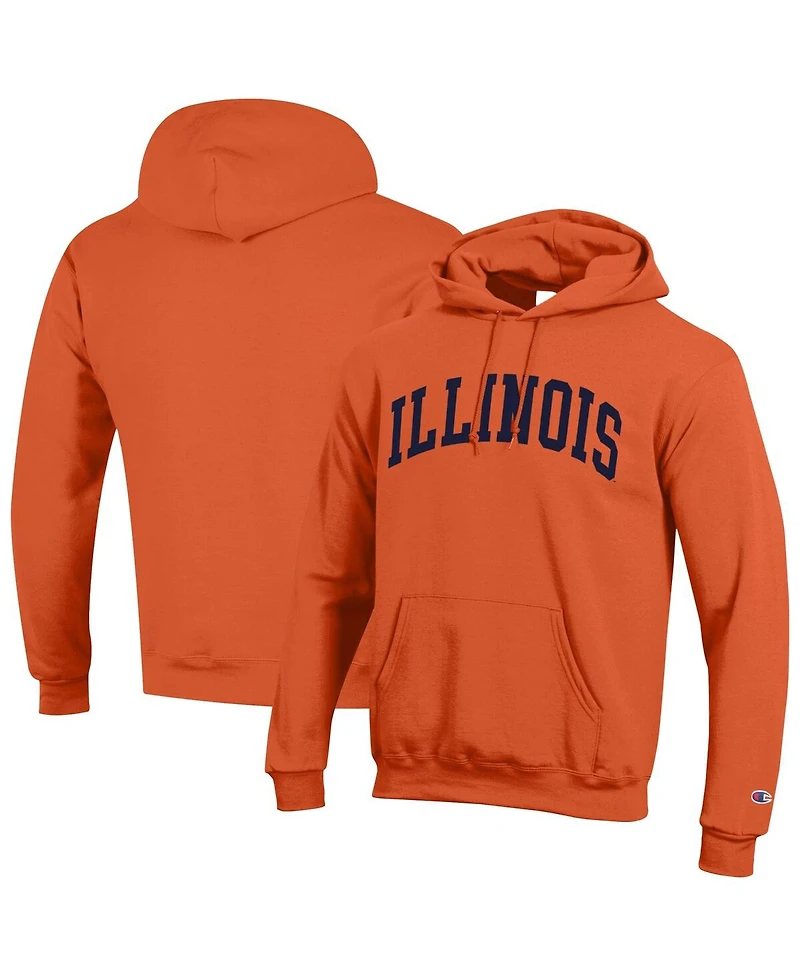 Champion Men's Orange Illinois Fighting Illini Basic Arch Fleece Pullover Hoodie