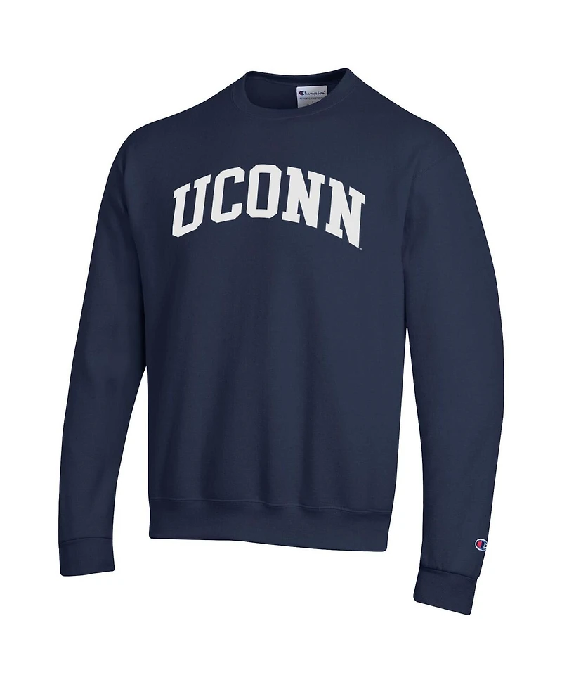 Champion Men's Navy UConn Huskies Basic Arch Fleece Pullover Sweatshirt