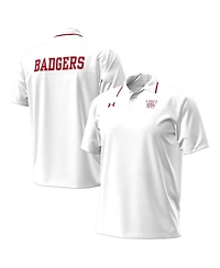 Under Armour Men's White Wisconsin Badgers 1980 Throwback Game Polo Shirt