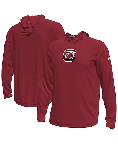 Under Armour Men's Garnet South Carolina Gamecocks Sideline Knockout Long-Sleeve Hooded T-Shirt