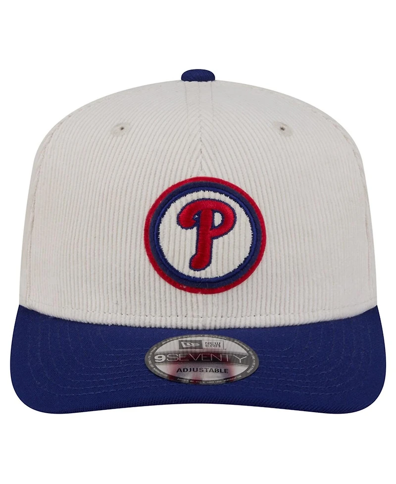 New Era Men's Cream/Dark Blue Philadelphia Phillies Loyal 9SEVENTY Adjustable Hat