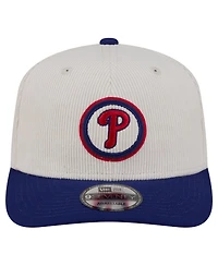 New Era Men's Cream/Dark Blue Philadelphia Phillies Loyal 9SEVENTY Adjustable Hat