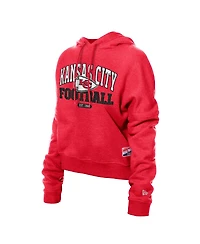 New Era Women's Red Kansas City Chiefs Throwback Boxy Hoodie Sweatshirt