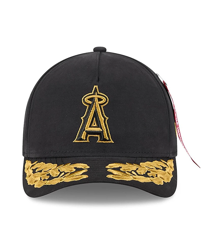 New Era Men's Black Los Angeles Angels A-Frame 9FORTY Adjustable Hat