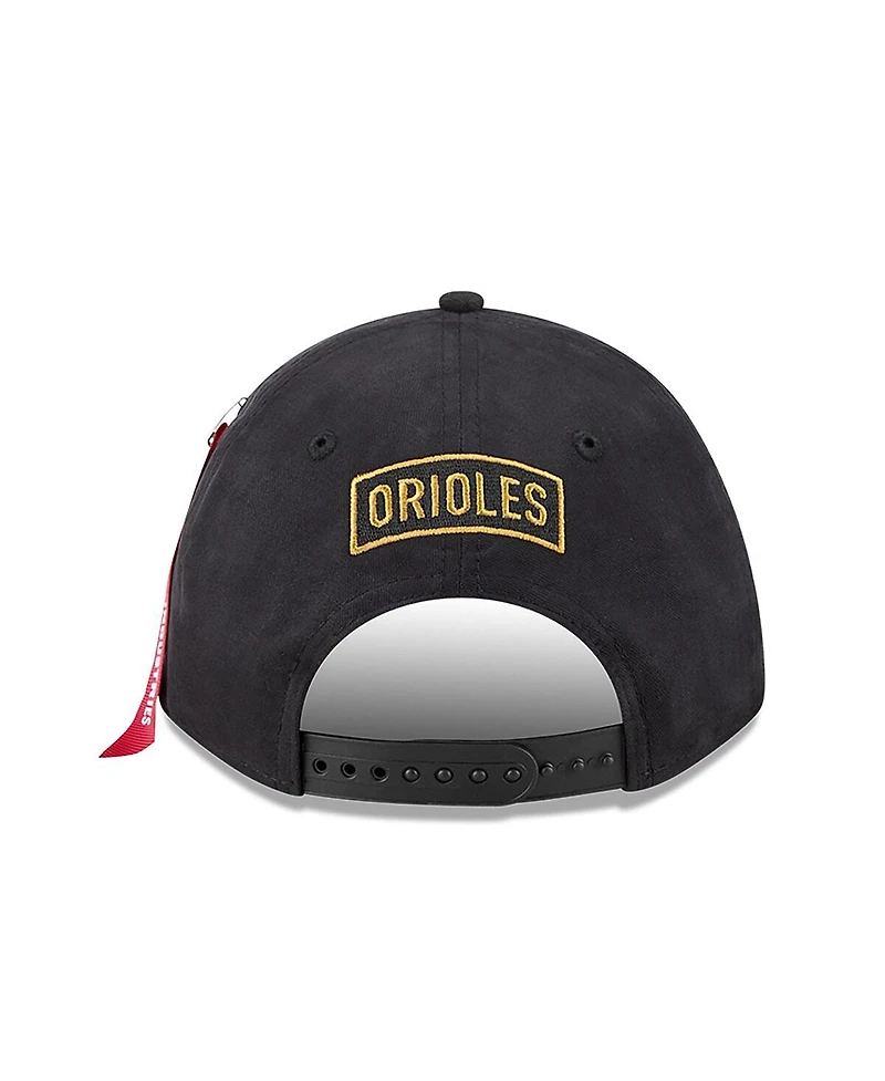 New Era Men's Black Baltimore Orioles A-Frame 9FORTY Adjustable Hat