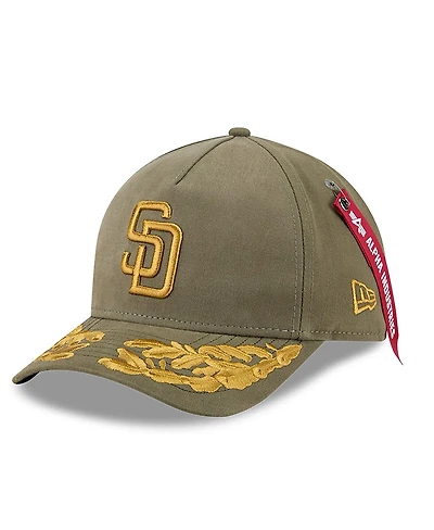 New Era Men's Olive San Diego Padres A-Frame 9FORTY Adjustable Hat
