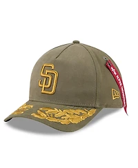 New Era Men's Olive San Diego Padres A-Frame 9FORTY Adjustable Hat