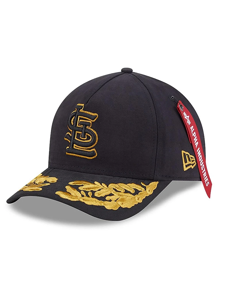 New Era Men's Black St. Louis Cardinals A-Frame 9FORTY Adjustable Hat