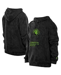 New Era Men's Black Minnesota Timberwolves Sport Night Mineral Wash Pullover Hoodie