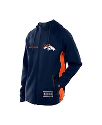 New Era Men's Navy Denver Broncos Combine Authentic Raglan Scuba Full-Zip Hoodie