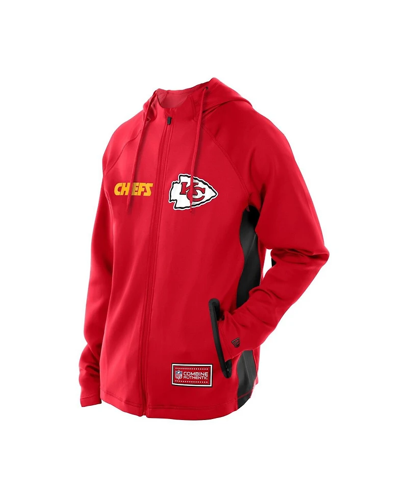 New Era Men's Red Kansas City Chiefs Combine Authentic Raglan Scuba Full-Zip Hoodie