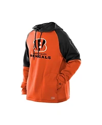 New Era Men's Orange Cincinnati Bengals Combine Authentic Color Block Raglan Pullover Hoodie