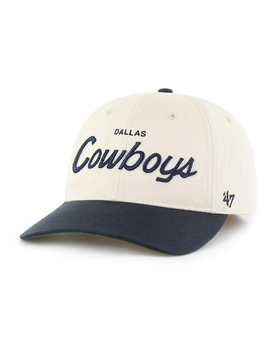 '47 Brand Men's Cream/Navy Dallas Cowboys Crosstown Franchise Two-Tone Relaxed Flex Hat
