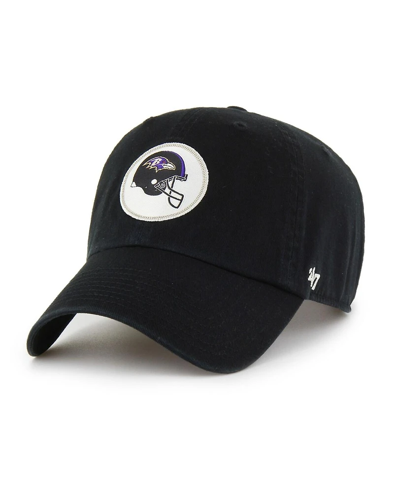 '47 Brand Men's Black Baltimore Ravens Hard Hat Clean Up Adjustable Hat