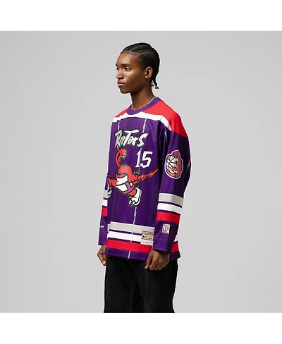 Mitchell & Ness Men's and Women's Vince Carter Purple Toronto Raptors maxed Out Fashion Hockey Jersey