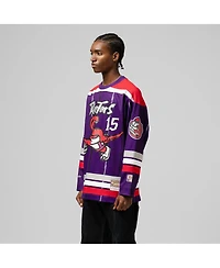 Mitchell & Ness Men's and Women's Vince Carter Purple Toronto Raptors maxed Out Fashion Hockey Jersey