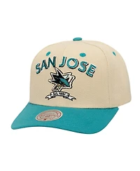 Mitchell & Ness Men's Cream San Jose Sharks Soul Legacy Defined Two-Tone Pro Crown Adjustable Hat