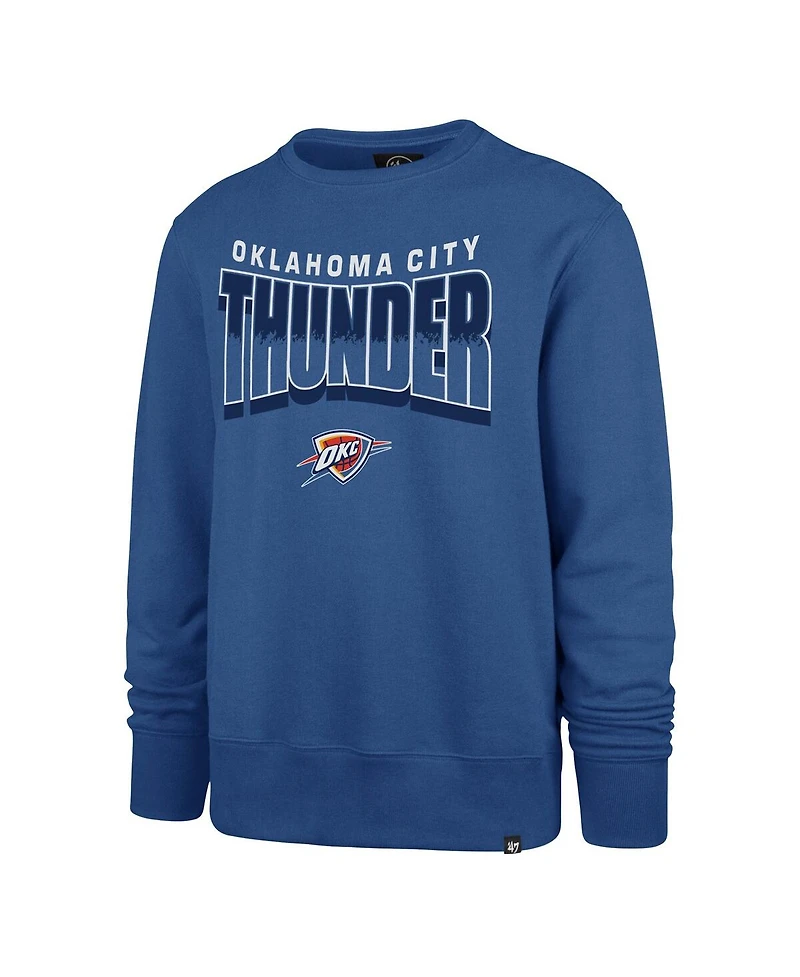 '47 Brand Men's and Women's Blue Oklahoma City Thunder Brush By Headline Crewneck Sweatshirt