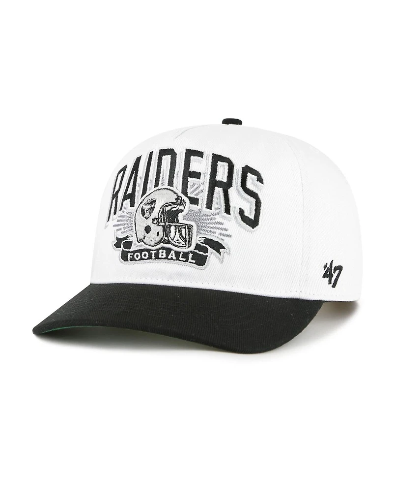 '47 Brand Big Boys and Girls White/Black Las Vegas Raiders Prime Play Hitch Adjustable Hat