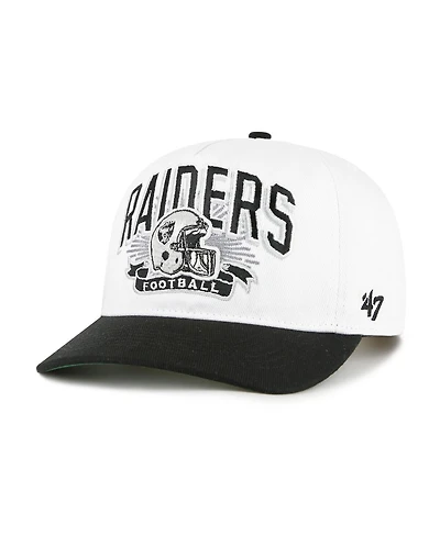 '47 Brand Big Boys and Girls White/Black Las Vegas Raiders Prime Play Hitch Adjustable Hat