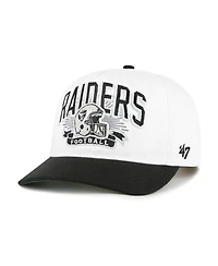 '47 Brand Big Boys and Girls White/Black Las Vegas Raiders Prime Play Hitch Adjustable Hat